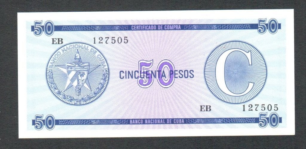 Bankbiljet - Cuba 50 Pesos C 1985., Ophalen of Verzenden, Midden-Amerika, Los biljet