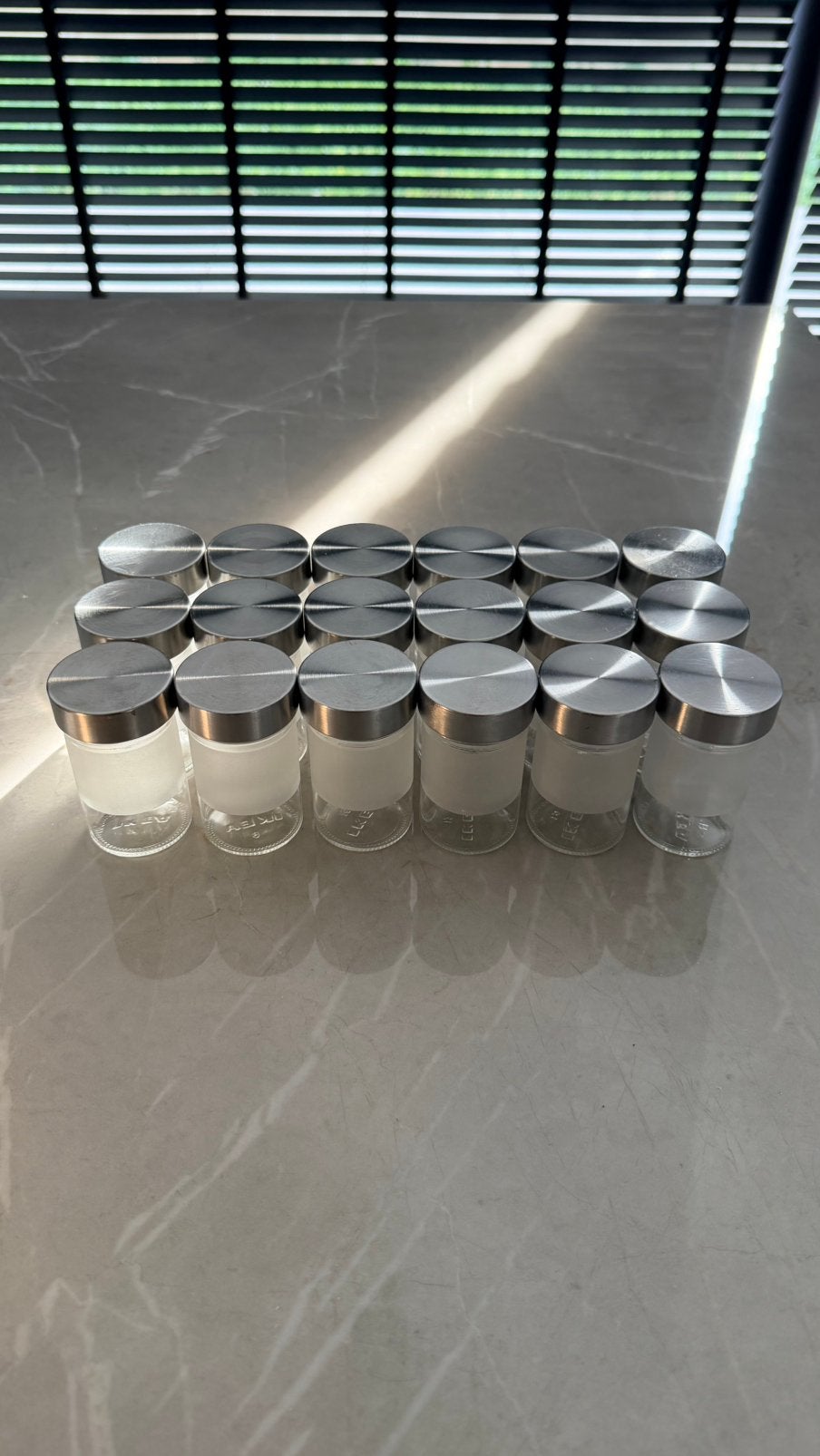 Ikea glazen kruidenpotjes met chrome deksel, Ophalen of Verzenden, Zo goed als nieuw, Glas, Pot, Bus of Blik