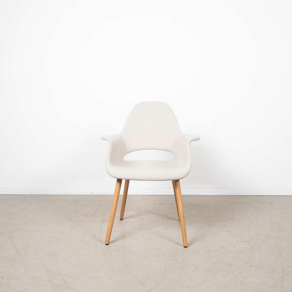 1x Vitra Organic Conference Stoel Creme Stof – Hout, Niet ingevuld, Wit, Niet ingevuld, Ophalen of Verzenden
