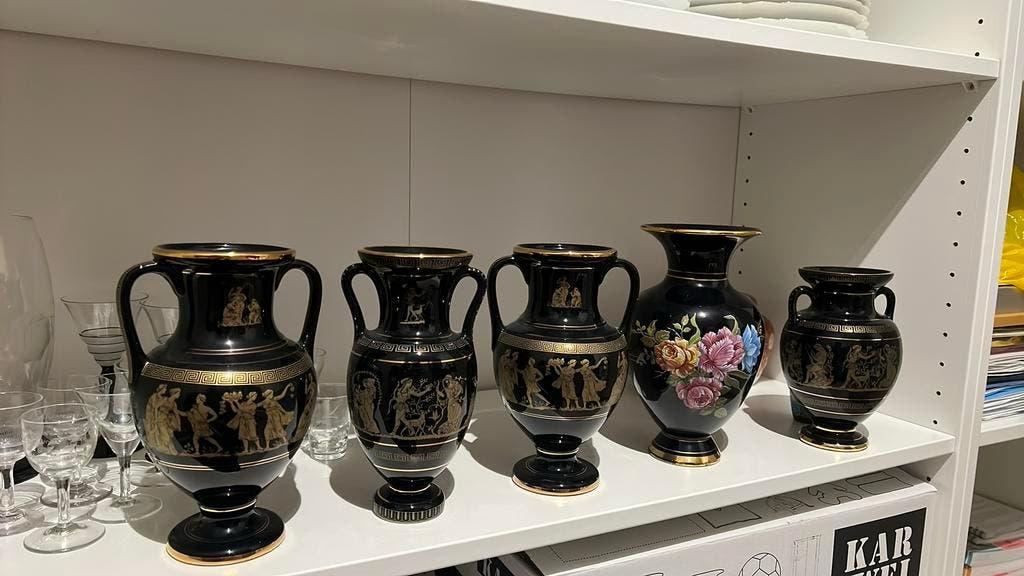 Antieke Griekse vazen 24kt goud, Antiek en Kunst, Ophalen