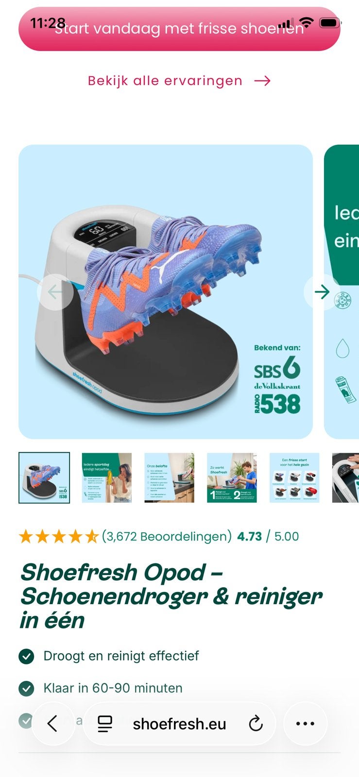 Shoefresh nieuw in doos, Witgoed en Apparatuur, Ophalen of Verzenden, Zo goed als nieuw