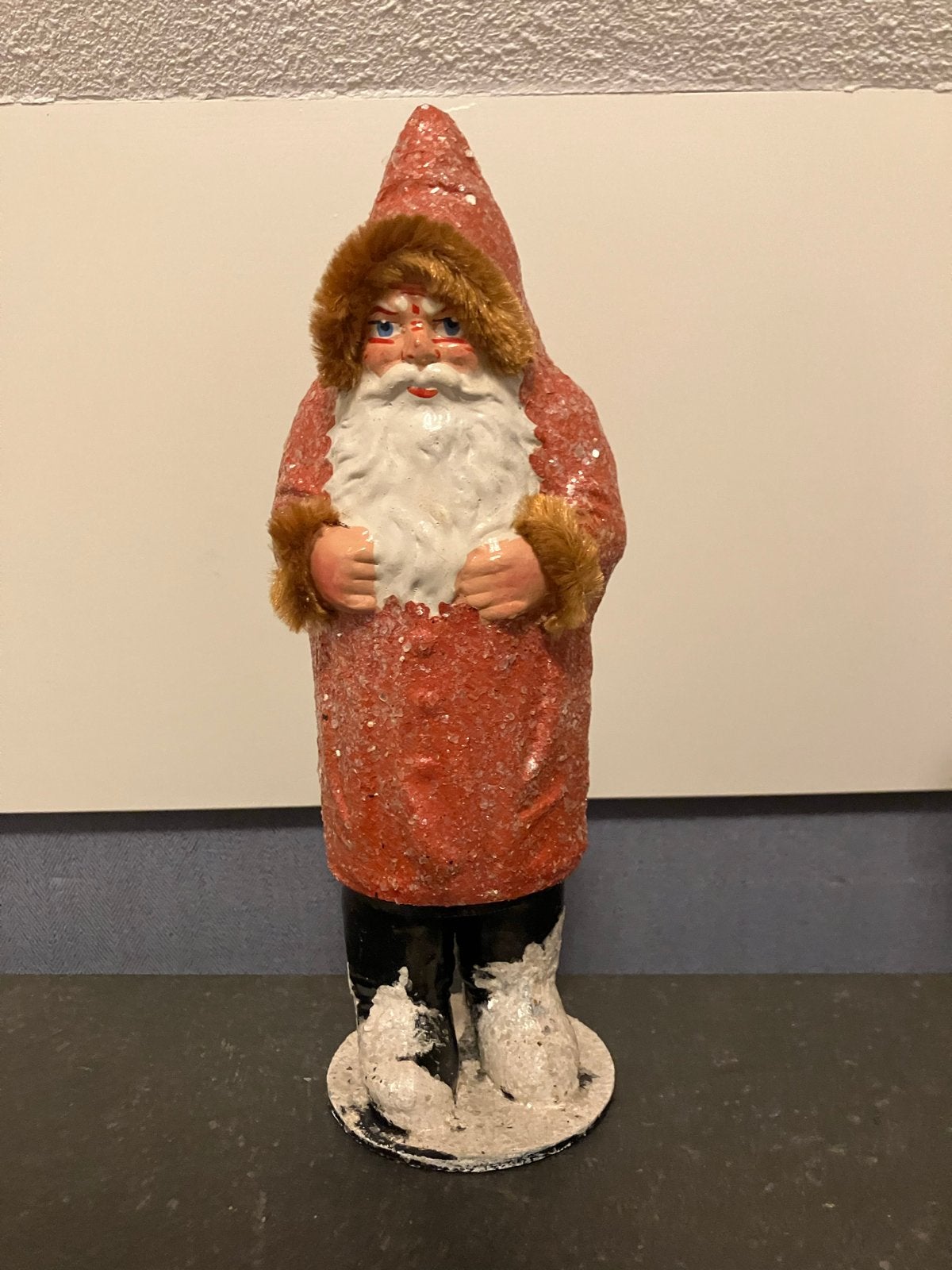 Oude kerstman met bontrand, Ophalen of Verzenden