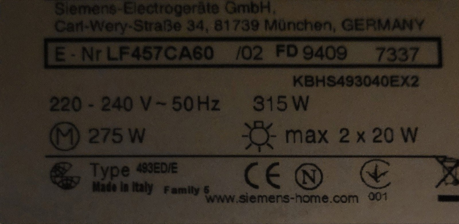 Siemens LF457CA60 Afzuigkap , RVS, Witgoed en Apparatuur, Afzuigkappen, Gebruikt, Inbouw, Overige typen, 200 tot 400 m³ per uur