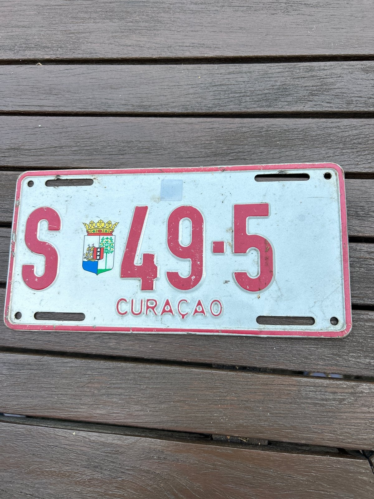 Curaçao Kentekenplaat S 49-5 - Uniek Verzamelobject, Ophalen of Verzenden, Gebruikt