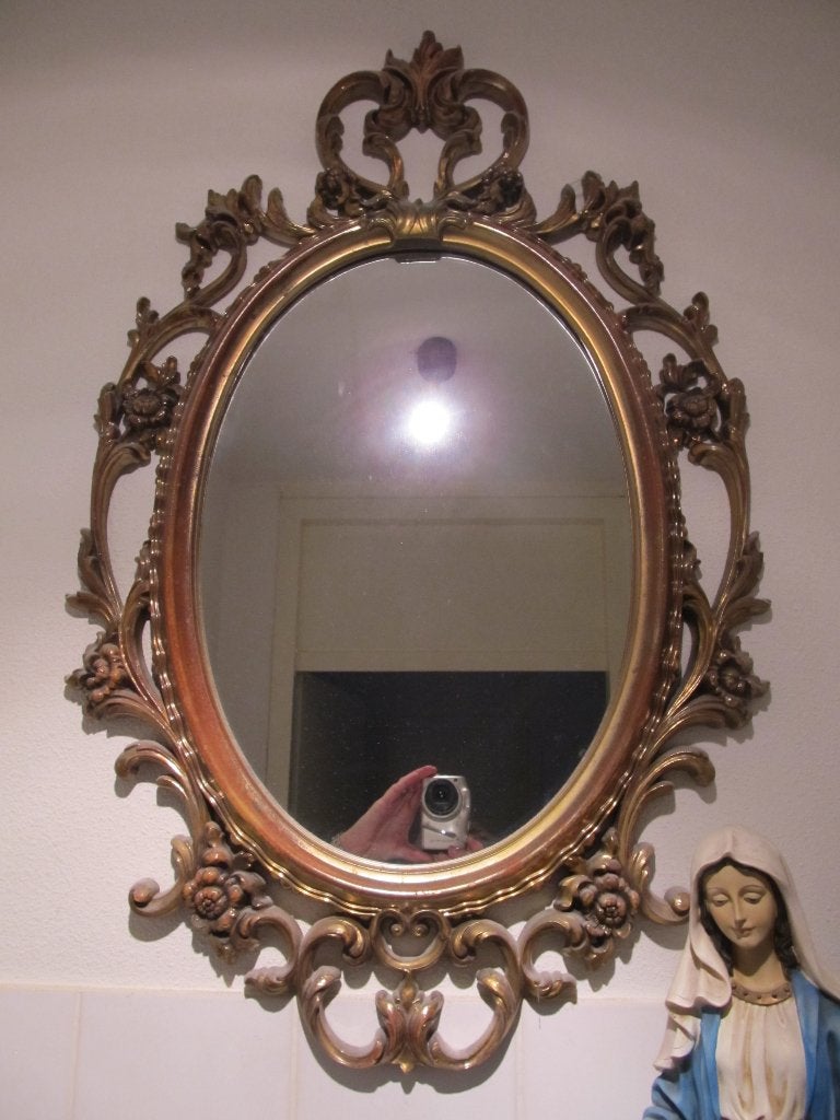 GROTE / brocante  SPIEGEL, Ophalen of Verzenden, Zo goed als nieuw, Rechthoekig, Minder dan 100 cm