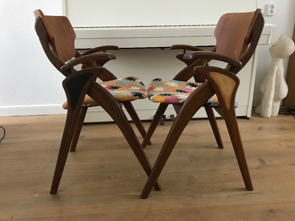 2 Arne Hovmand Olsen Mogens Kold stoel vintage teak, Ophalen, Gebruikt, Bruin, Nvt
