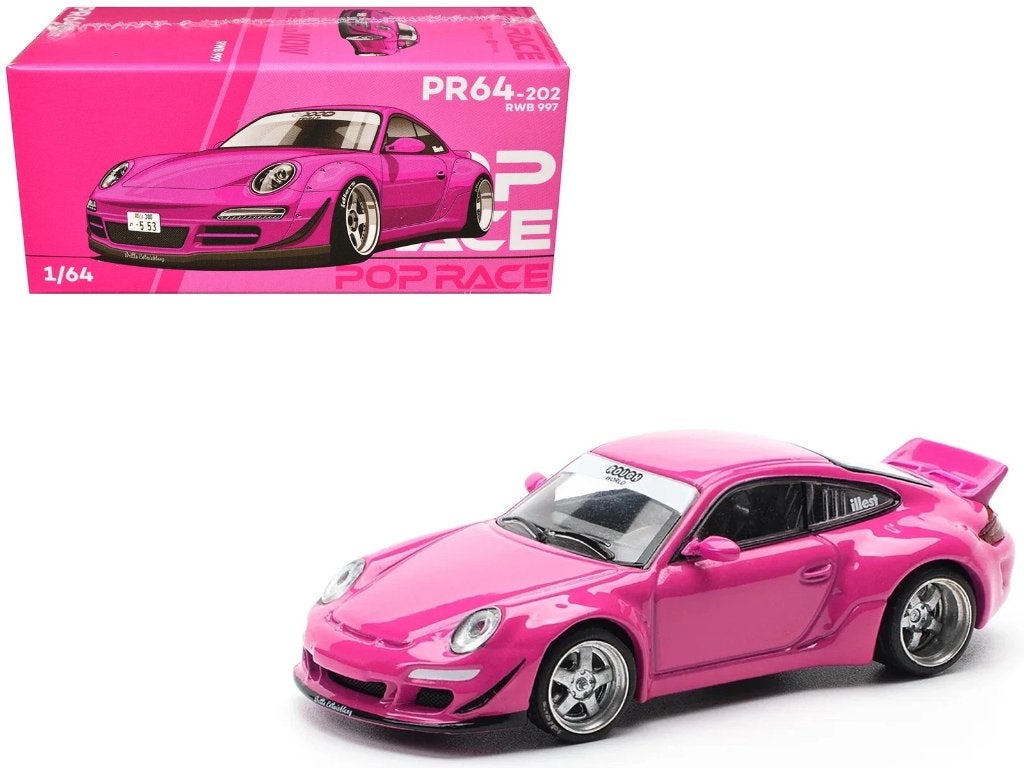Porsche RWB 997 van Pop Race 1/64 pink #202, Ophalen of Verzenden, Nieuw, Auto