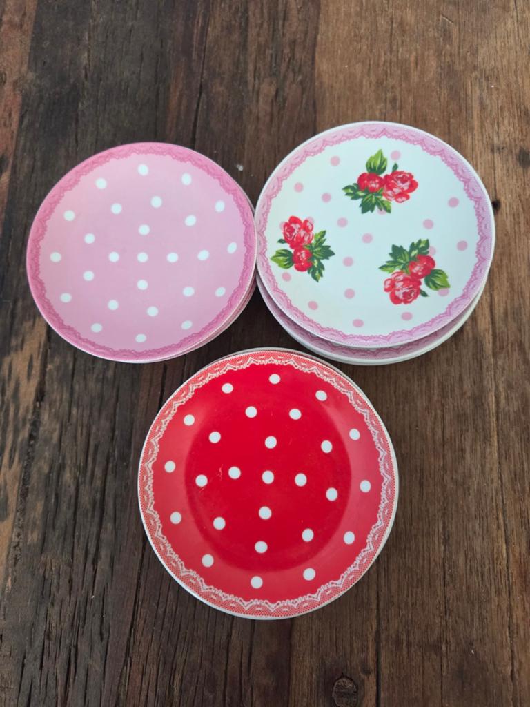 12 petit fours bordjes/schaaltjes, Ophalen, Zo goed als nieuw, Overige stijlen, Kop(pen) en/of Schotel(s)