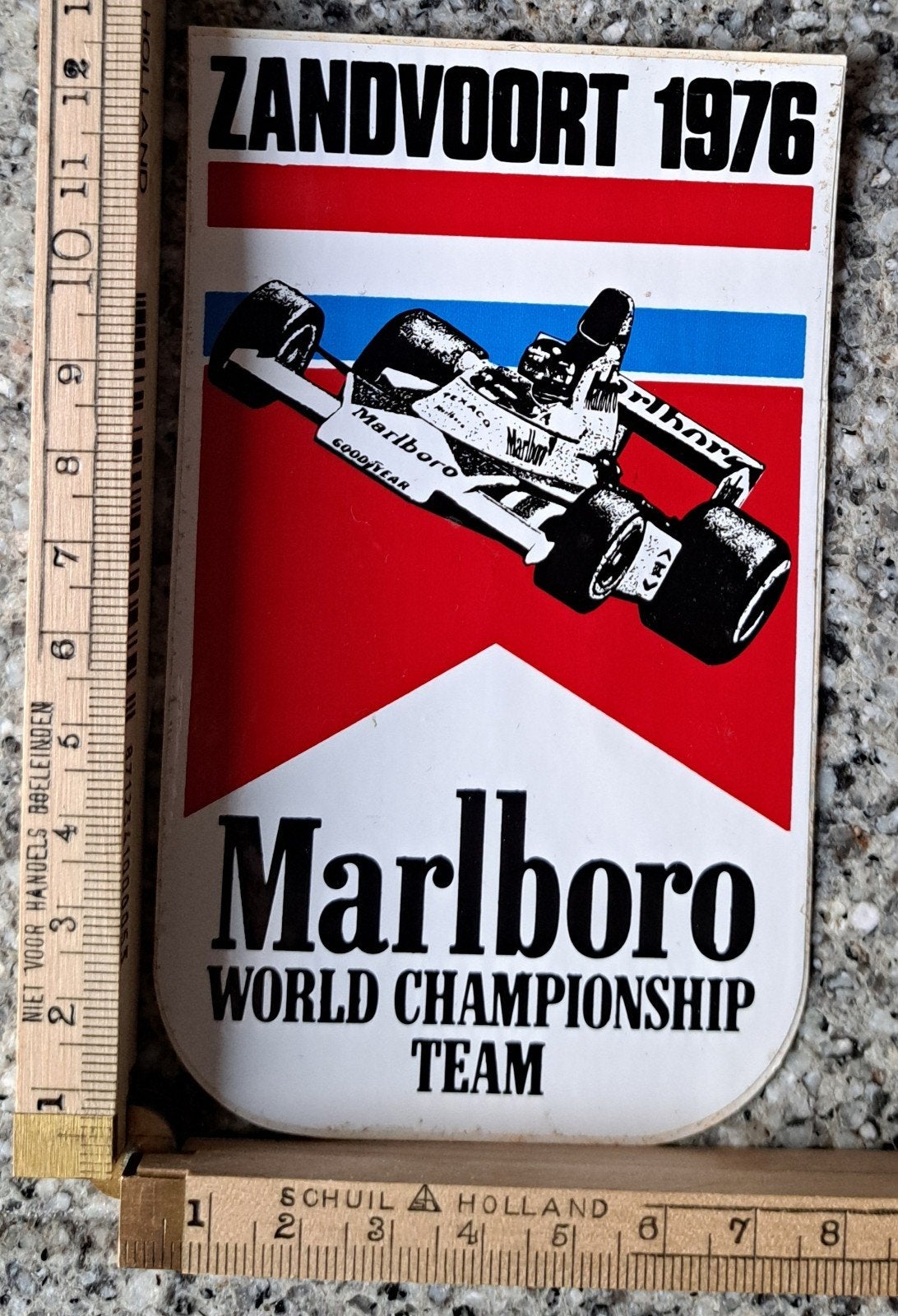 Vintage sticker Marlboro Zandvoort 1976 World Championship, Ophalen of Verzenden, Zo goed als nieuw, Auto's
