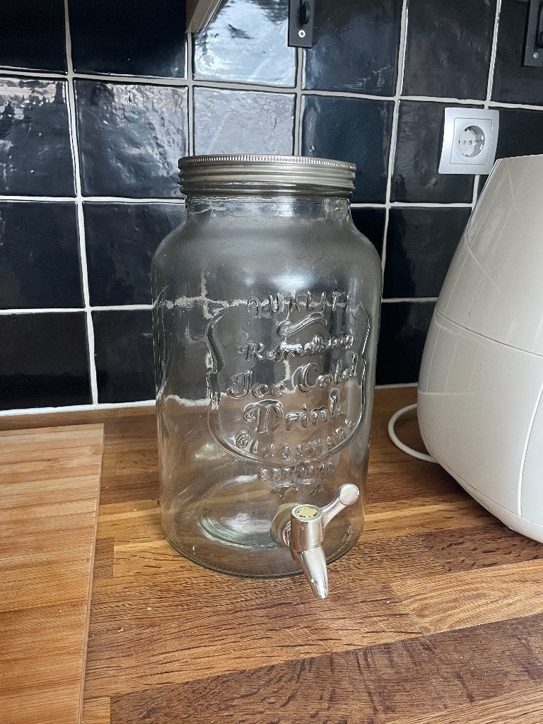 Glazen drankdispenser met tapkraan, Overige merken, Ophalen, Beige, Glas