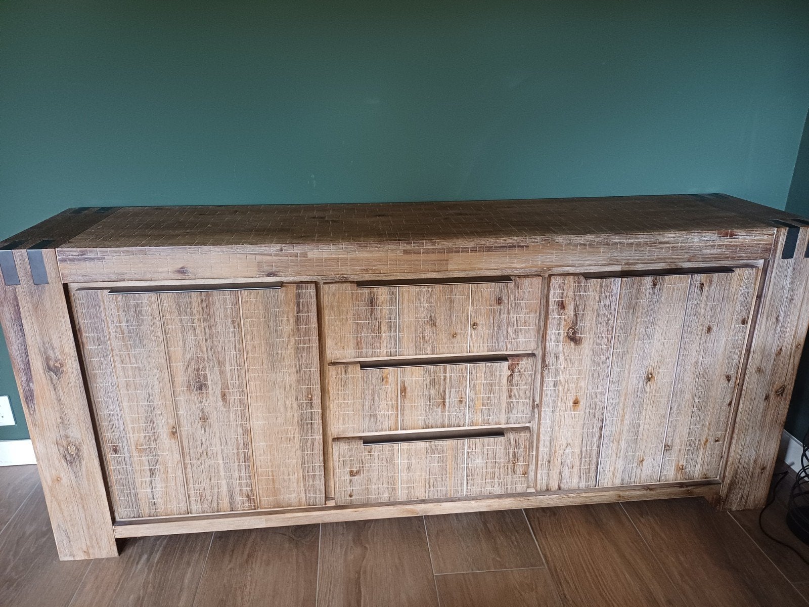 Bassano Dressoir Rough Warm Grey - 200 cm breed, Ophalen, Zo goed als nieuw, 200 cm of meer, 25 tot 50 cm