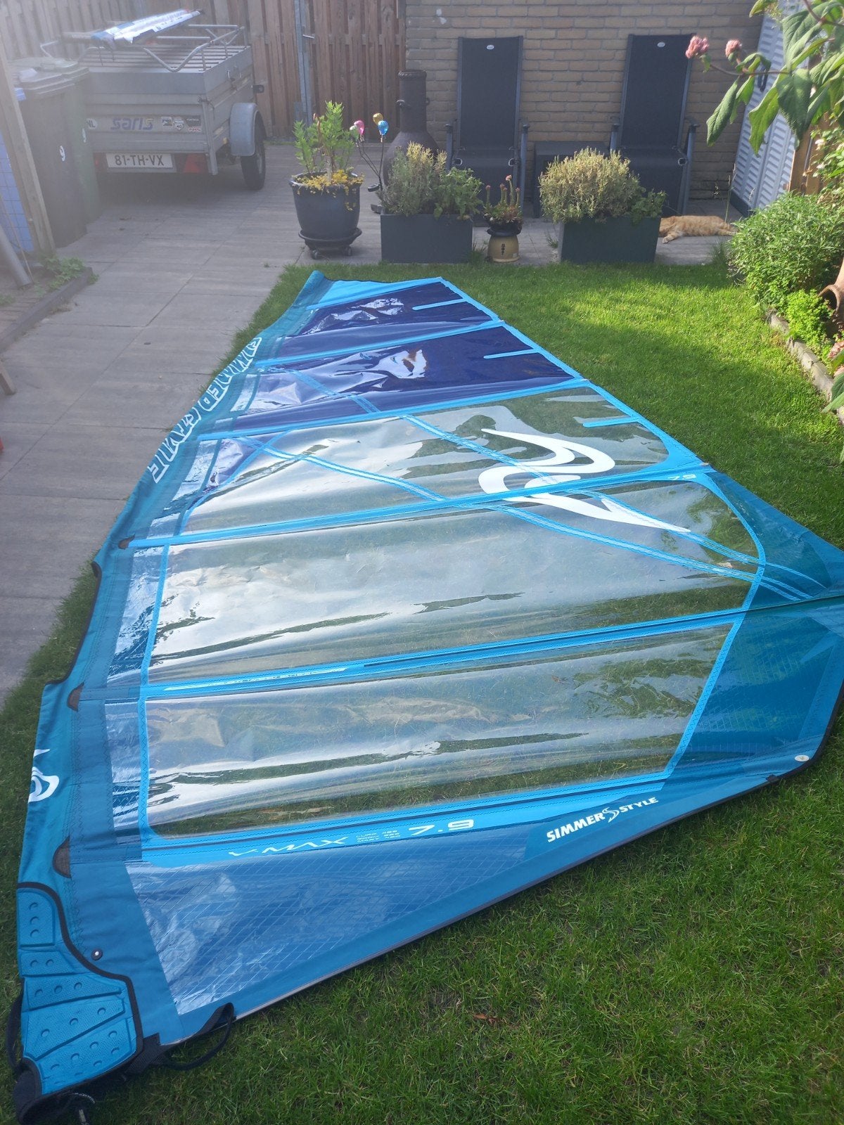 Simmer V-Max 7,9, Watersport en Boten, Windsurfen, 6.5 m² tot 8 m², Zeil, Ophalen, Overige merken