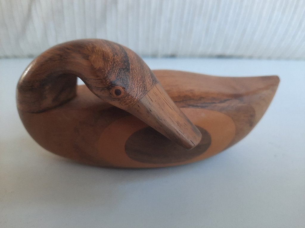 Houten slapende eend beeld - houtsnijwerk, Antiek en Kunst, Kunst | Beelden en Houtsnijwerken, Houtsnijwerk, Minder dan 20 cm