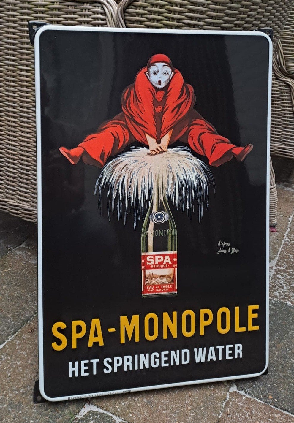 Spa Monopole Emaille Reclamebord - Beperkte Uitgave, Ophalen of Verzenden, Zo goed als nieuw, Reclamebord