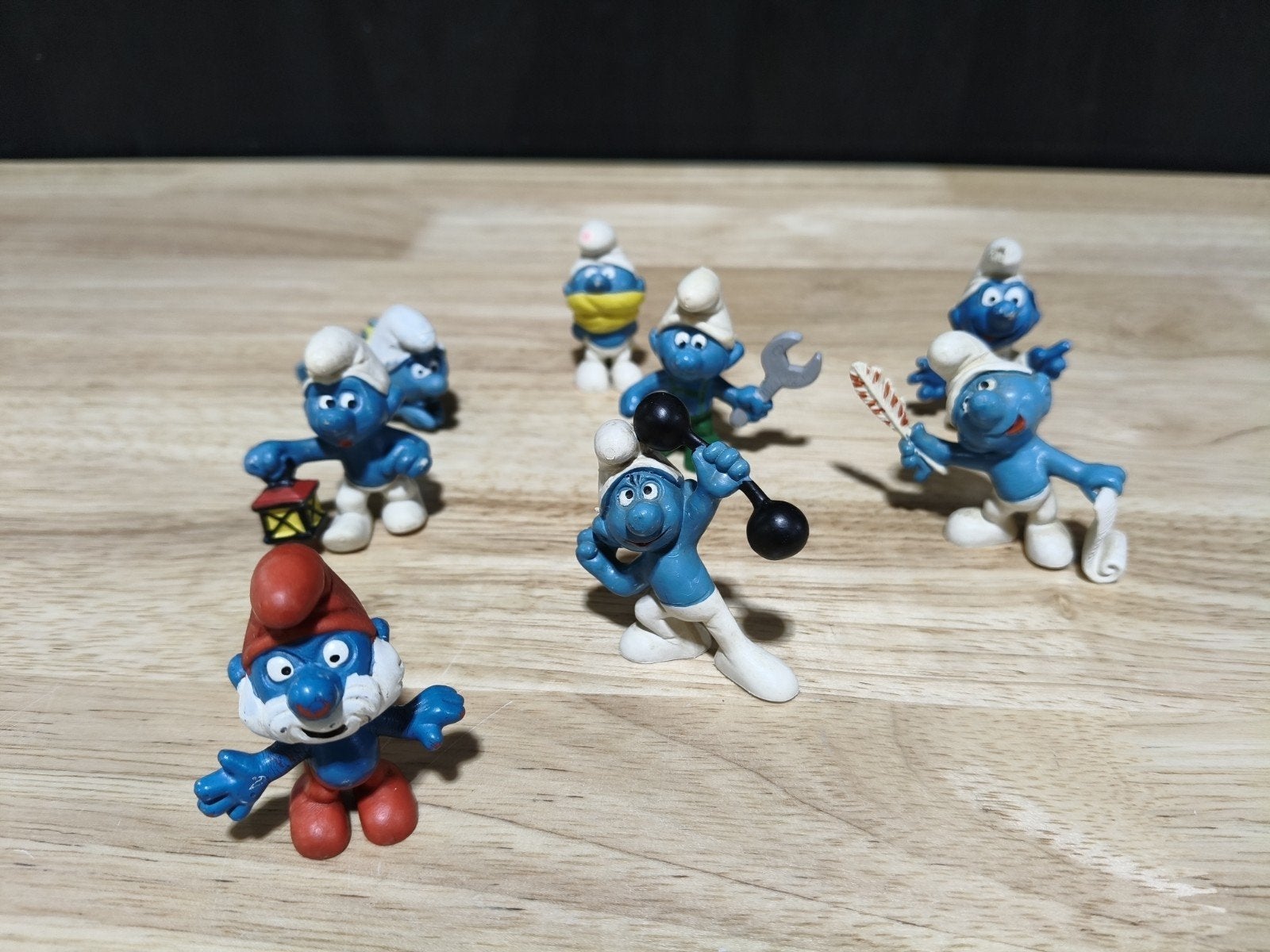 Mooie partij van 8 Vintage Smurfen – Schleich Pe, Ophalen, Gebruikt, Verschillende Smurfen
