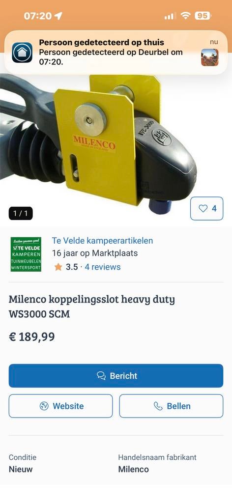 Milenco disselslot WS3000 - Nieuw en ongebruikt, Caravans en Kamperen, Caravan accessoires, Ophalen of Verzenden, Nieuw