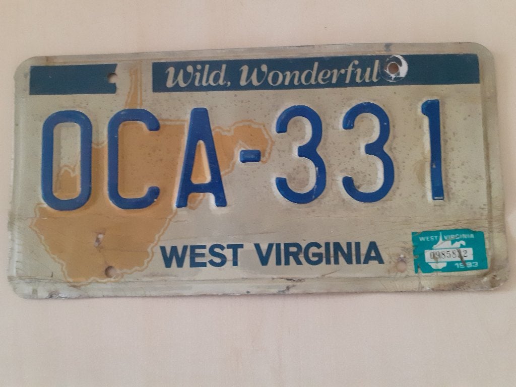 Kentekenplaat West Virginia usa., Ophalen of Verzenden, Gebruikt, Auto's