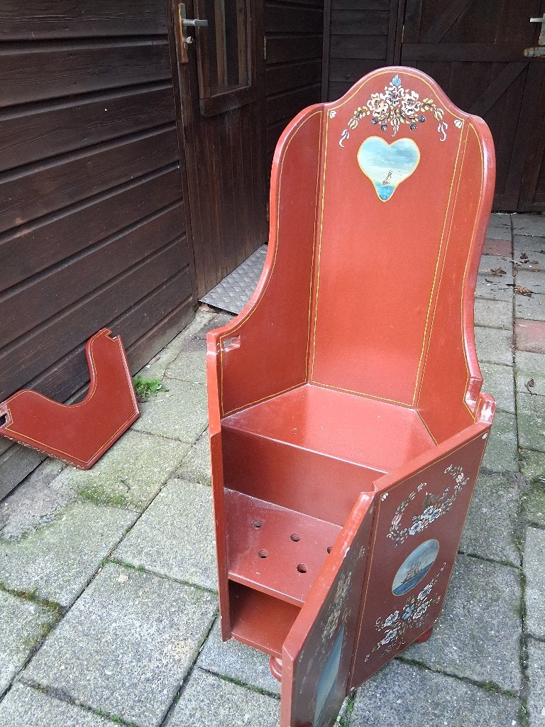 antieke #kinderstoel, #hindeloper schilderkunst, Antiek en Kunst, Ophalen