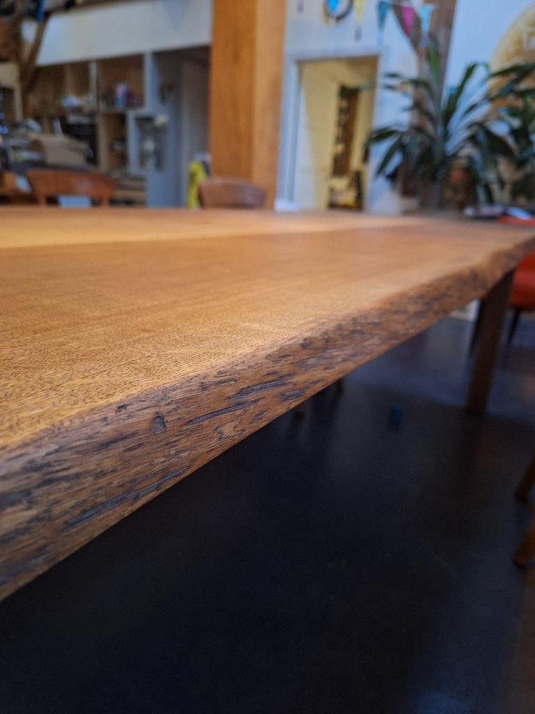 Eiken boomstamtafel, Huis en Inrichting, Tafels | Eettafels, Ophalen, Eikenhout, 50 tot 100 cm, Vijf personen of meer