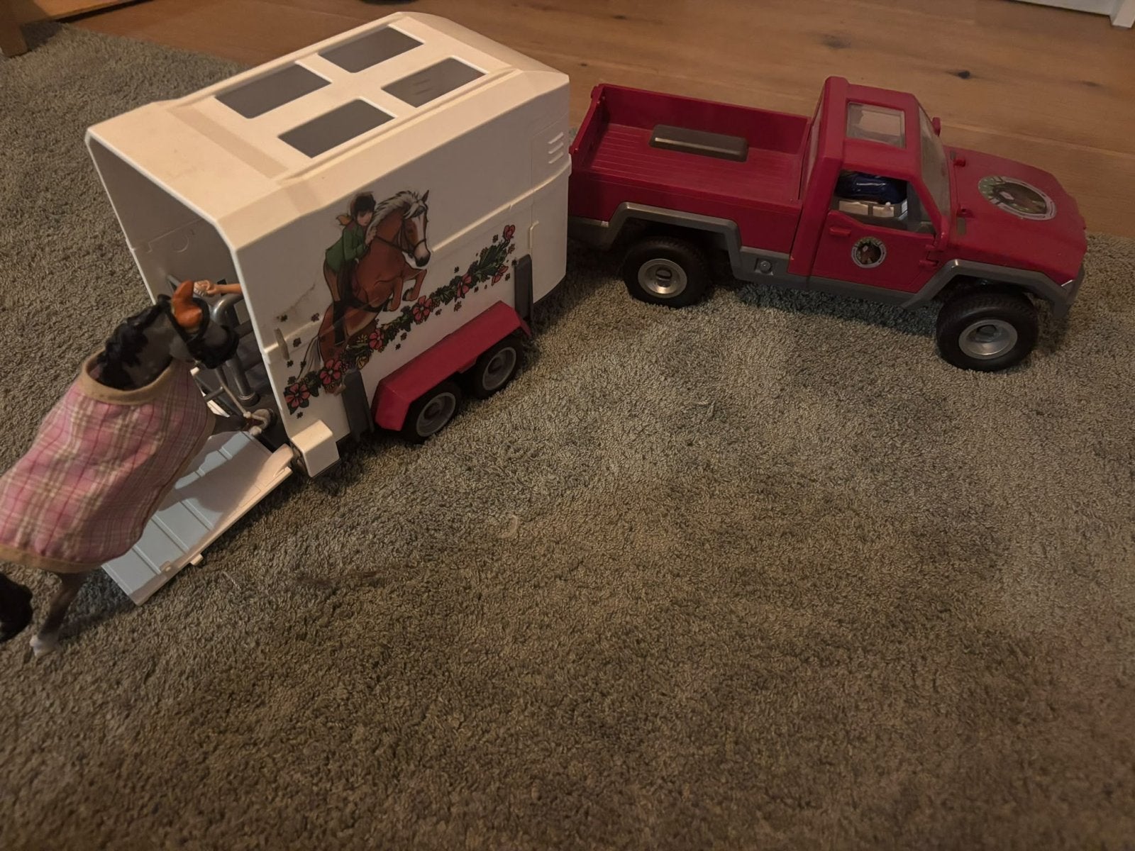 Schleich Paardentrailer met Pick-up en Paardenset, Ophalen, Gebruikt, Jongen of Meisje