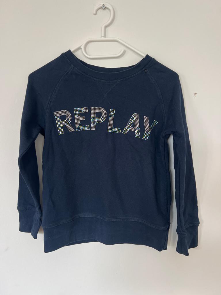 Replay sweater met strass letters, maat 140, zgan, Ophalen of Verzenden, Zo goed als nieuw, Meisje, Trui of Vest