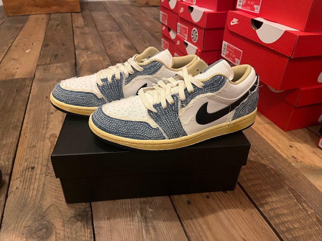 Nike Air Jordan 1 Low Sashiko Denim - 42, Kleding | Heren, Schoenen, Blauw, Nike, Nieuw, Ophalen of Verzenden