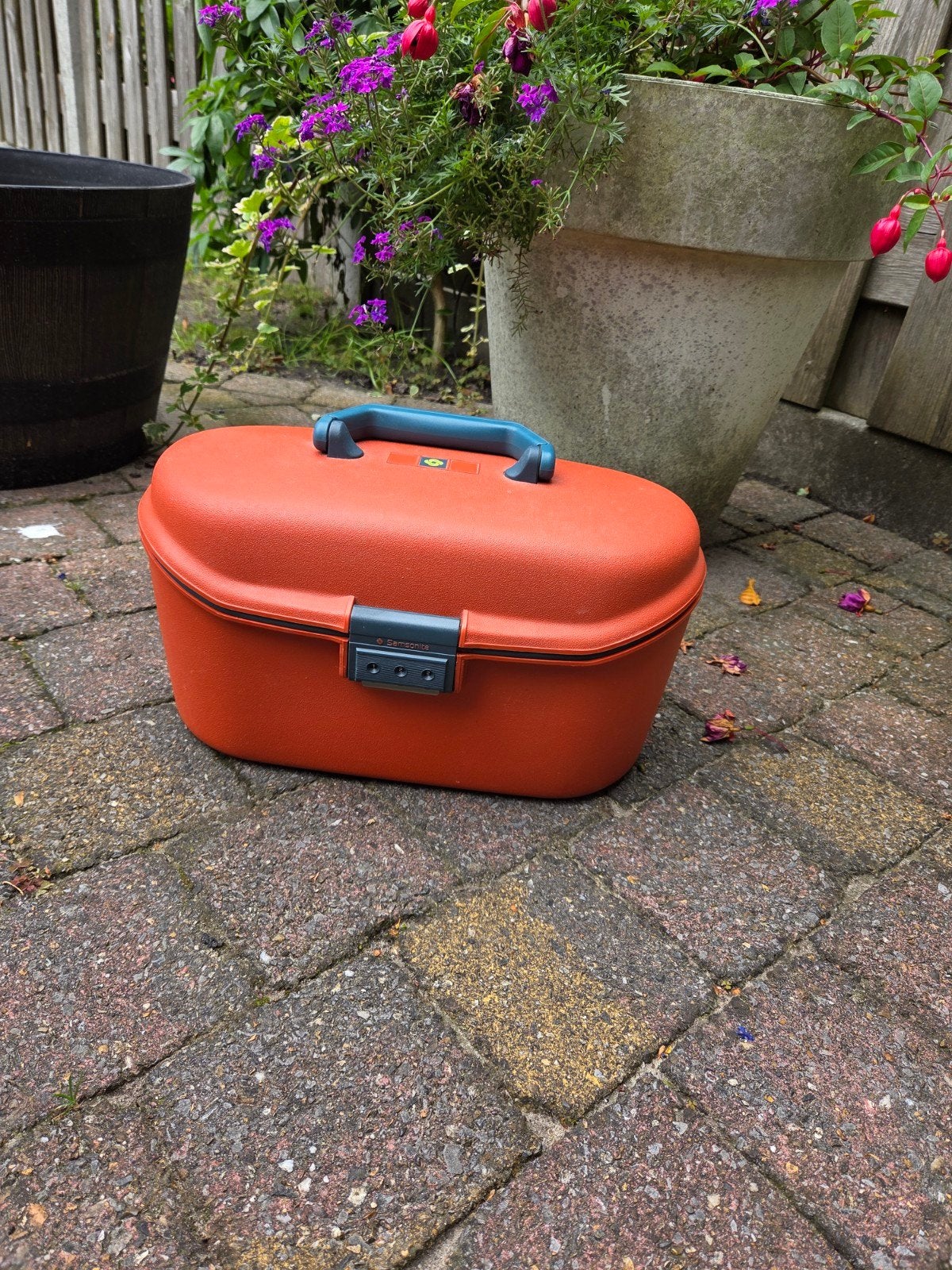 Vintage Samsonite Beautycase Oranje Hardcase, Ophalen, Gebruikt, Oranje, Hardcase