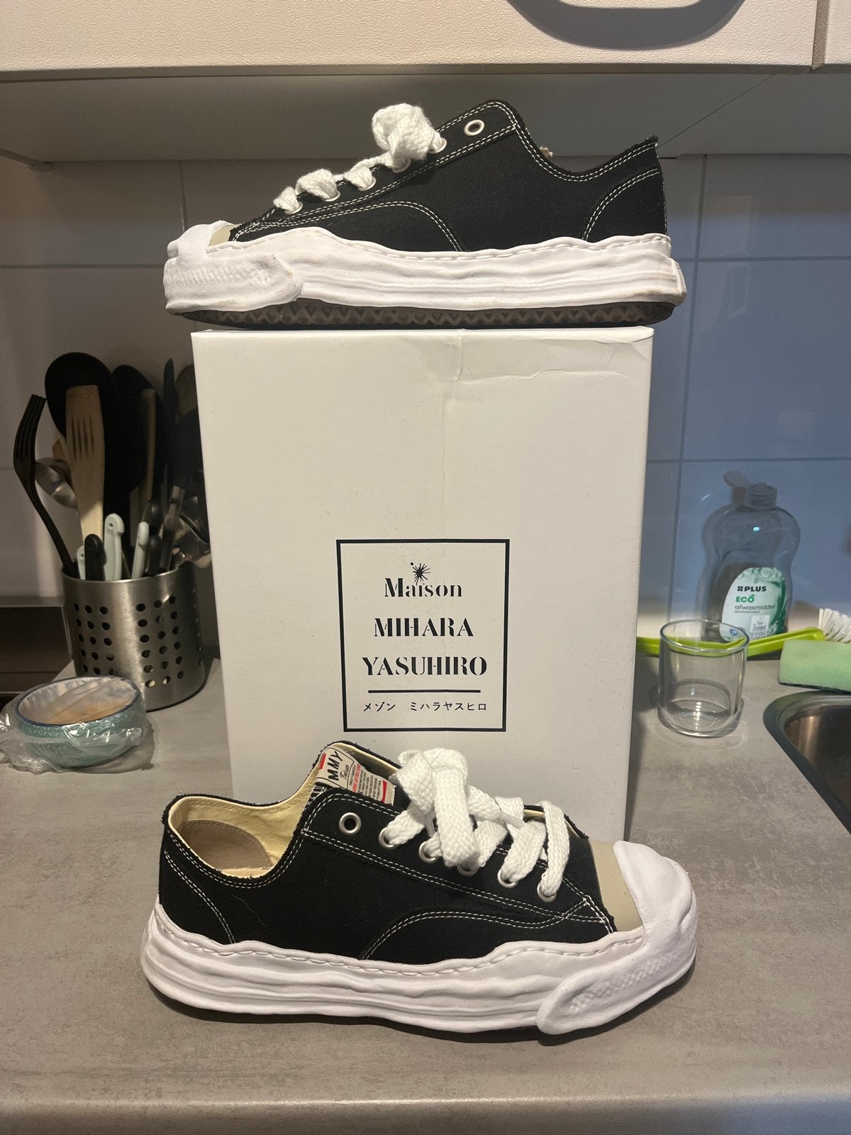 Maison Mihara Yasuhiro Blakey Sneakers Zwart maat 44, Ophalen of Verzenden, Zo goed als nieuw, Zwart, Sneakers of Gympen
