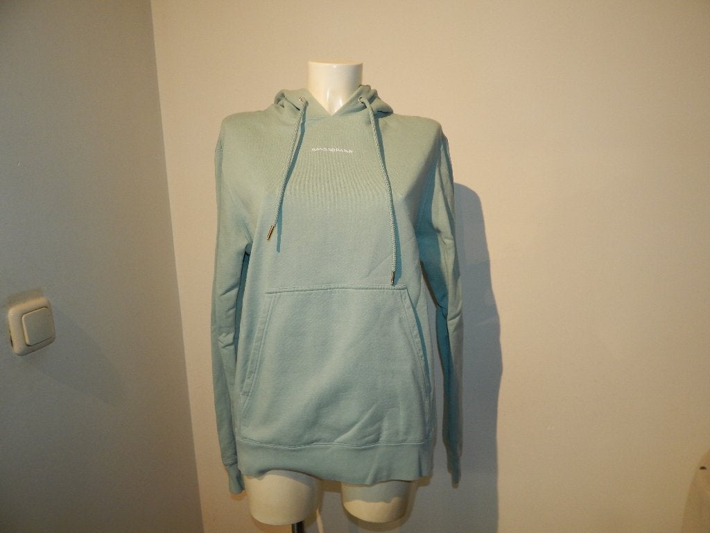 Sandro fijne mint groene hoody merk stiksel wit voorkant M