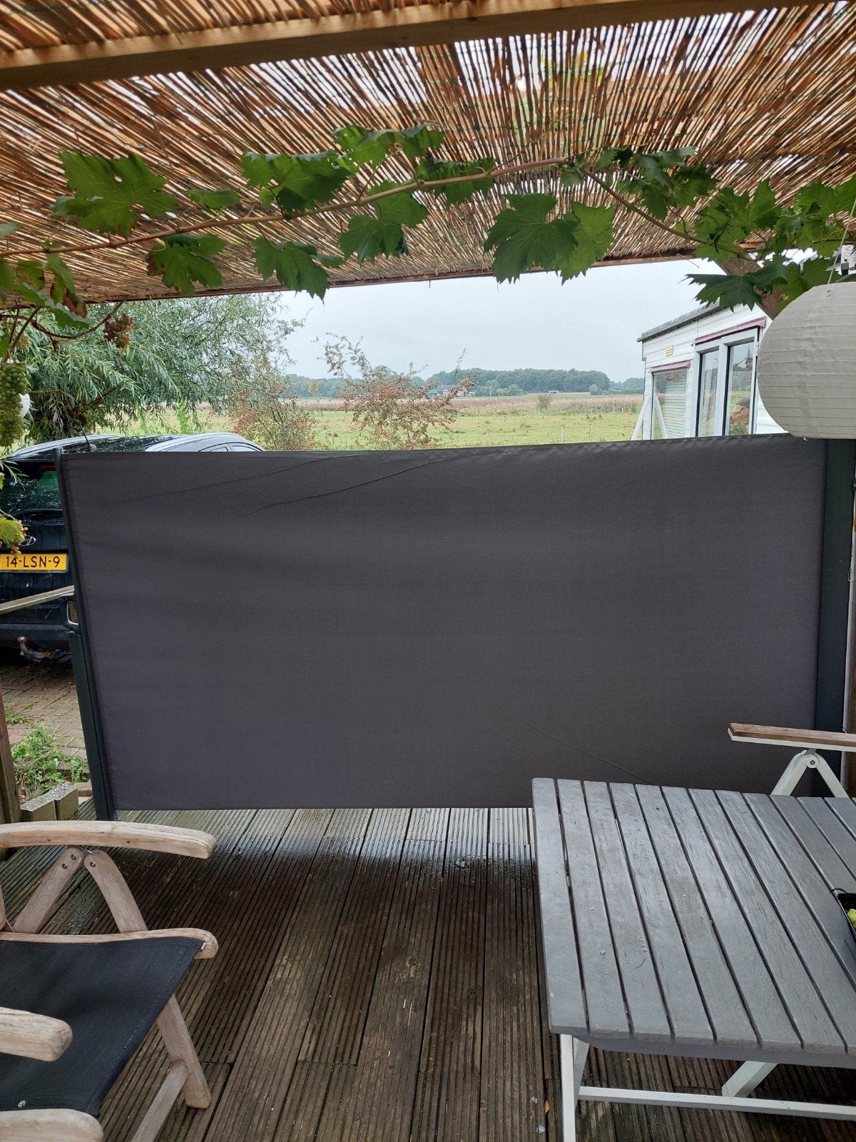 Uittrekbaar windscherm - Grijs, Ophalen, Uittrekbaar, Gebruikt