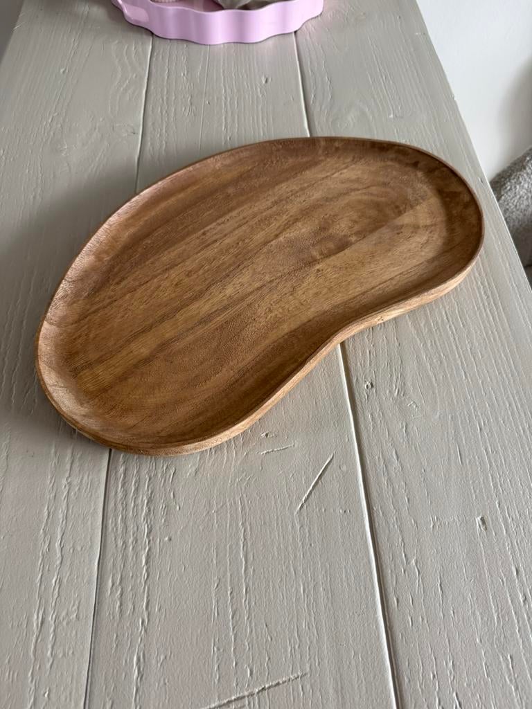 Organisch Houten Dienblad Tray, Huis en Inrichting, Ophalen of Verzenden, Zo goed als nieuw, Overige vormen, Hout