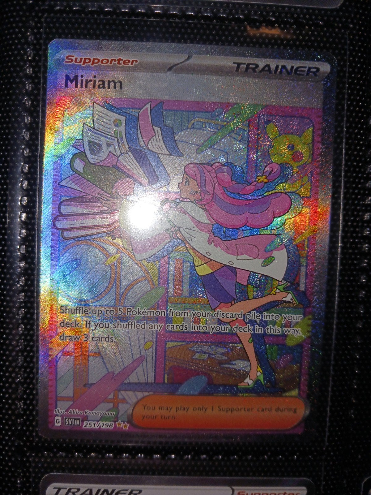 Miriam full art trainer, Hobby en Vrije tijd, Verzamelkaartspellen | Pokémon, Ophalen of Verzenden, Zo goed als nieuw