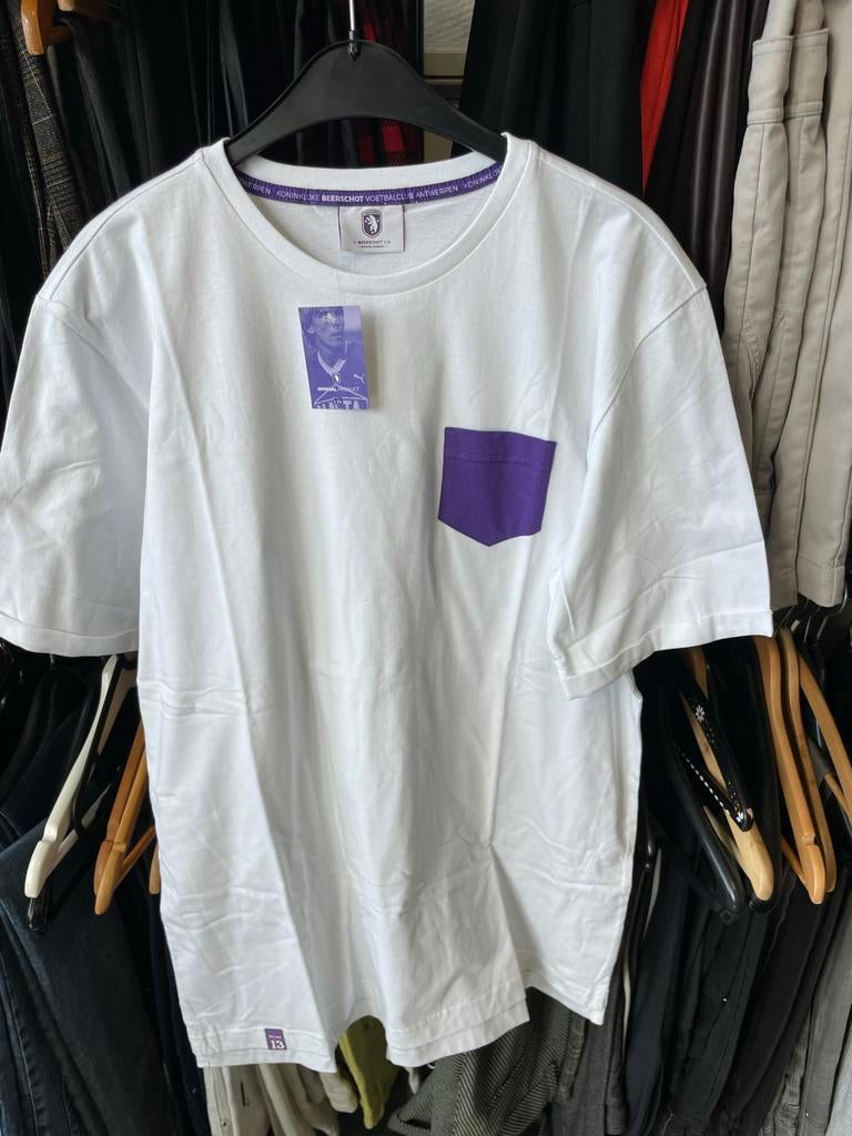 Koninklijke voetbal Beerschot Antwerpen T-shirt wit/paars XL, Ophalen of Verzenden, Nieuw, Maat 56/58 (XL), Wit