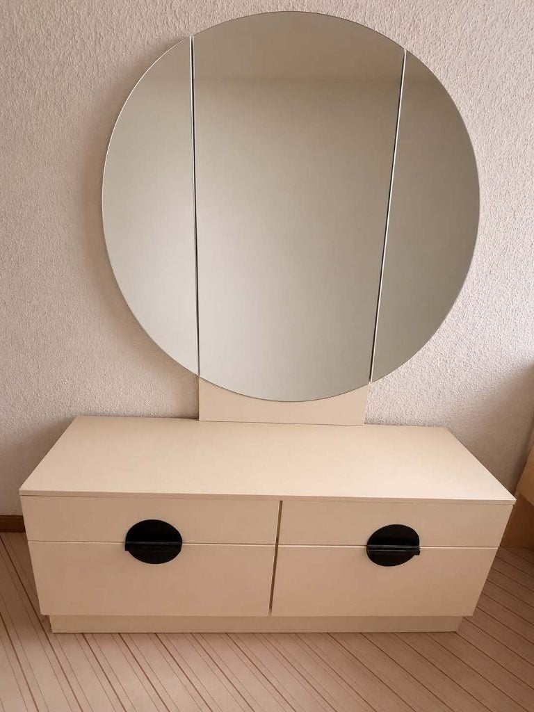 Vintage kaptafel met spiegel, Ophalen, Overige materialen, Minder dan 50 cm, Gebruikt