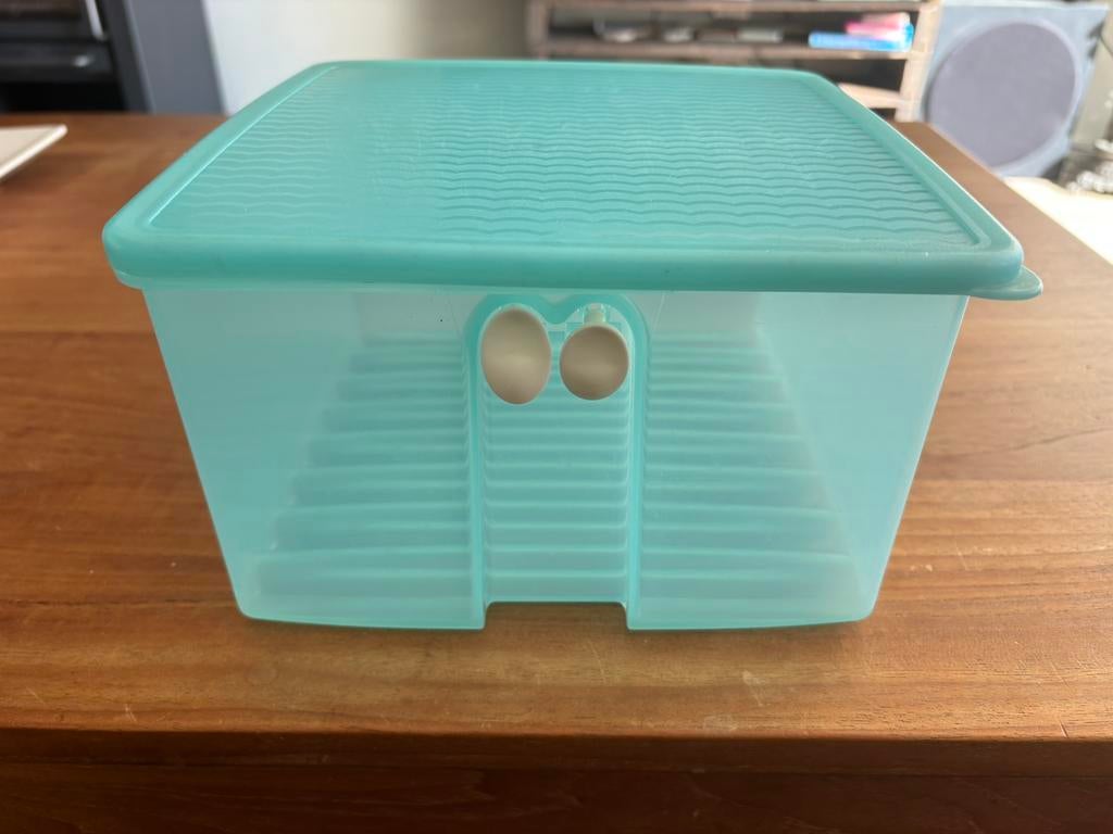 Tupperware Fridge Smart met deksel 21 x 21 x 13 cm, Ophalen of Verzenden, Zo goed als nieuw, Blauw, Overige typen