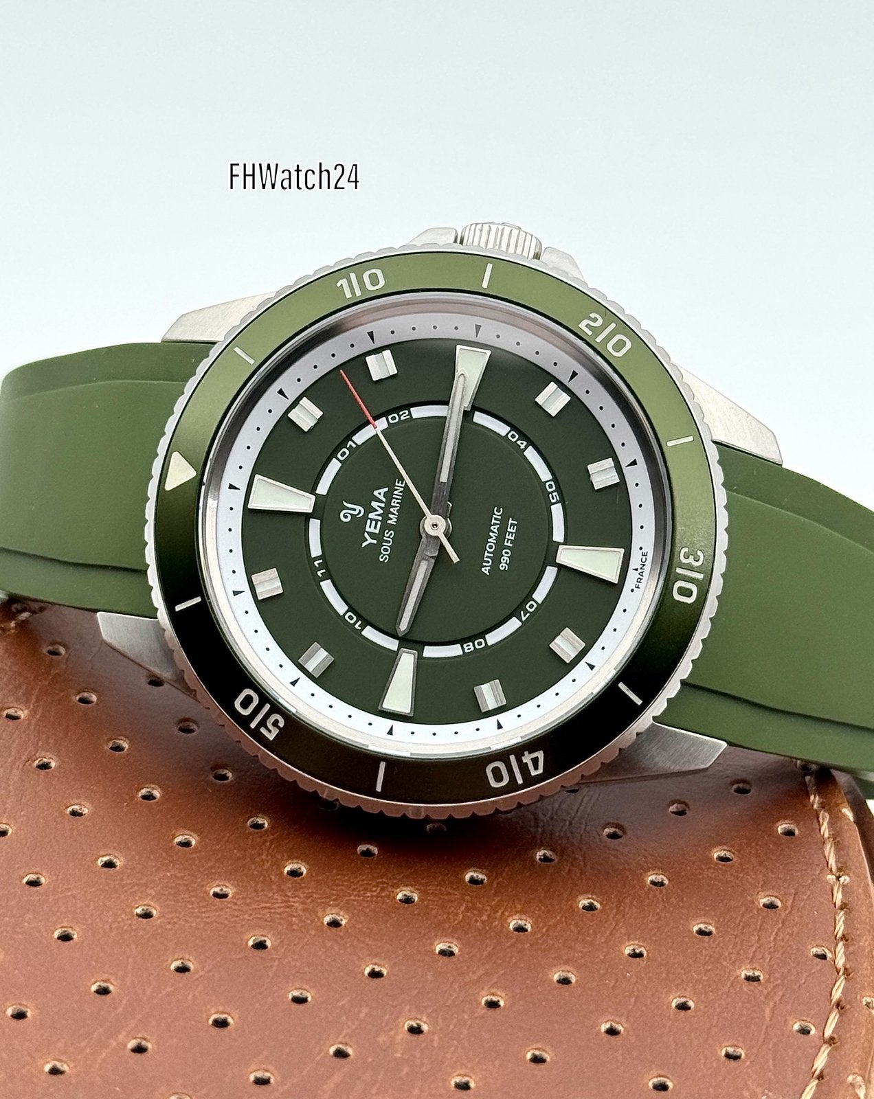 Yema Sous Mariner Green YSMA232.22.RBS. Compleet 2024., Sieraden, Tassen en Uiterlijk, Horloges | Heren, Overige merken, Gebruikt