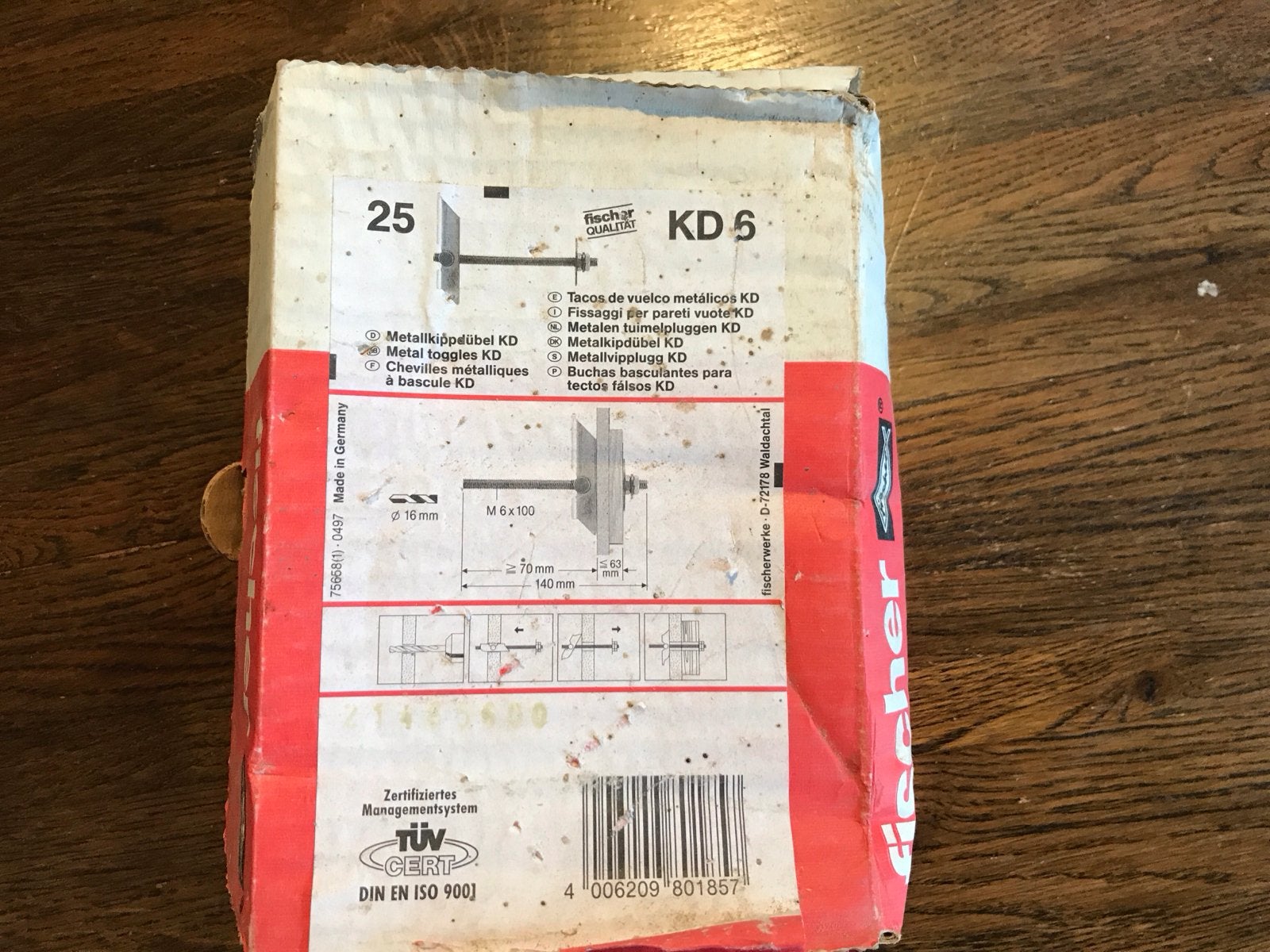 23x Fischer KD 6 zware hollewandpluggen, Ophalen of Verzenden, Nieuw, 50 tot 100 mm, Pluggen
