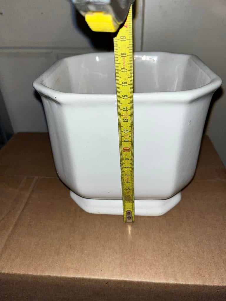 Witte bloempotten, 25 tot 40 cm, Gebruikt, Rond, Binnen