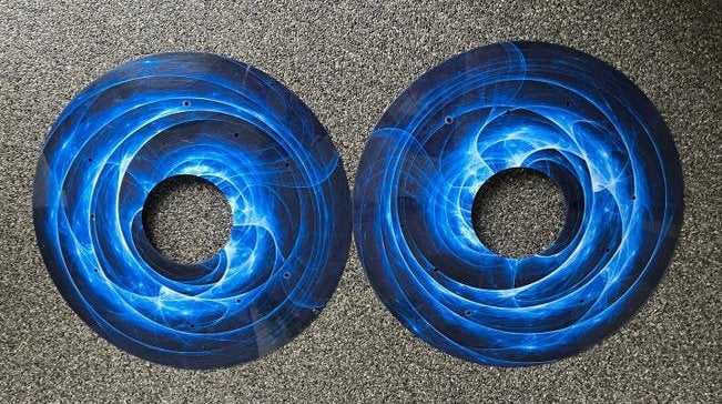 Blauwe rolstoel spaakbeschermers, Ophalen of Verzenden, Gebruikt, Duwrolstoel