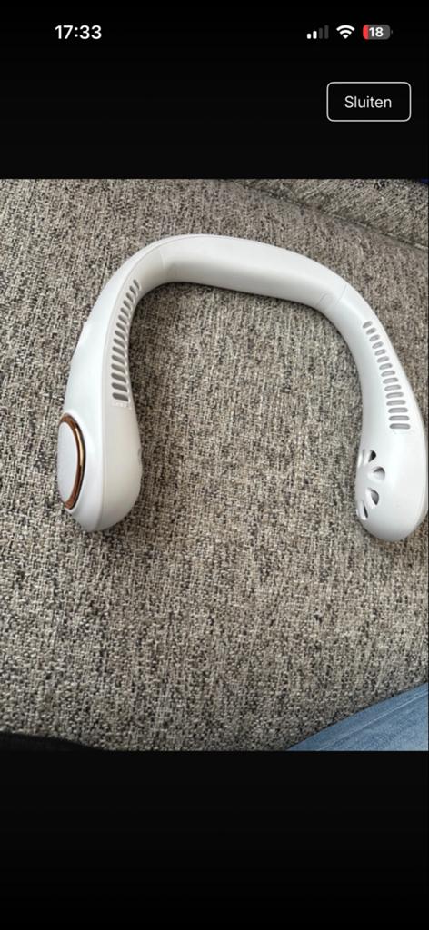 Draagbare Nekventilator - Wit, Witgoed en Apparatuur, Ventilatoren, Ophalen of Verzenden, Nieuw, Overige