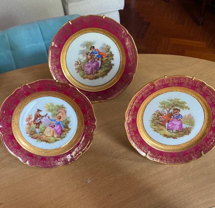 3 Limoges borden 2 x 22 cm en 1 x 25 cm, Ophalen of Verzenden