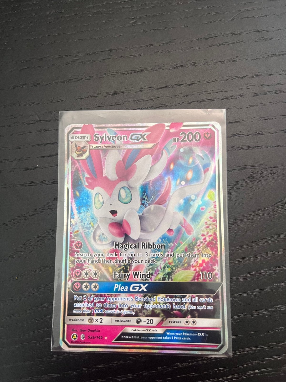 Sylveon GX Pokémon kaart - Full Art, Ophalen of Verzenden, Zo goed als nieuw, Losse kaart