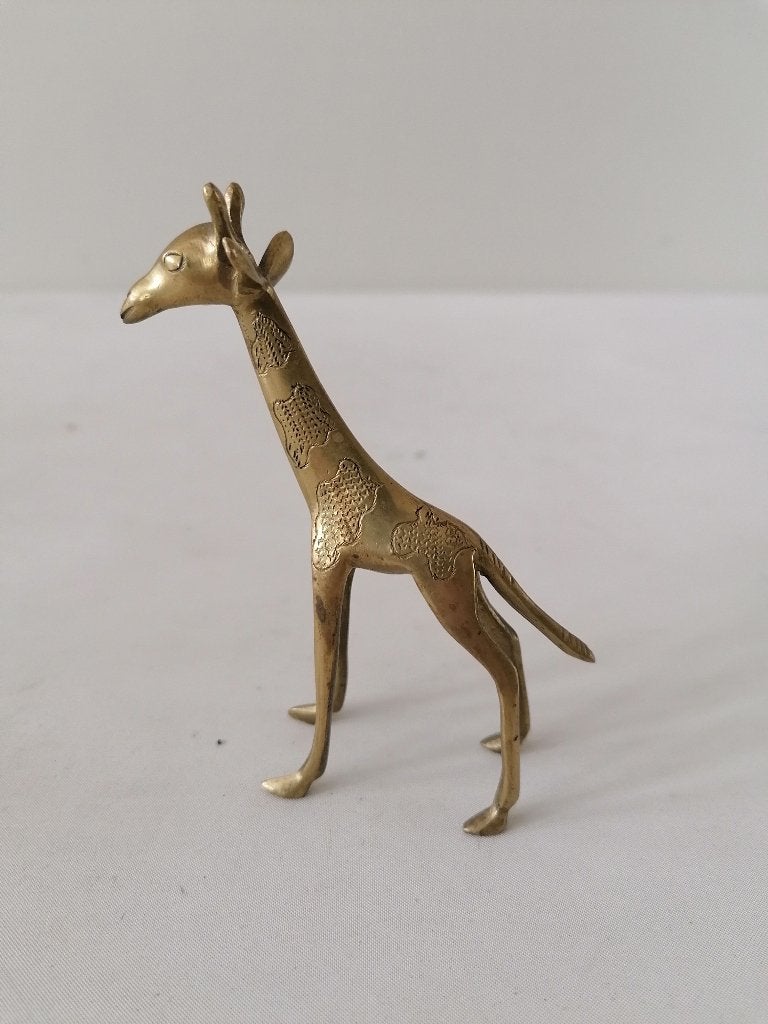 hollywood regency messing girafe 11x 7 cm in goede conditie, Antiek en Kunst, Ophalen of Verzenden
