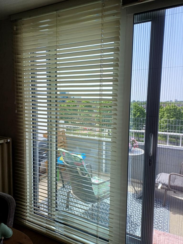Crèmekleurige jaloezieën voor schuifpui, Ophalen of Verzenden, Nieuw, Crème