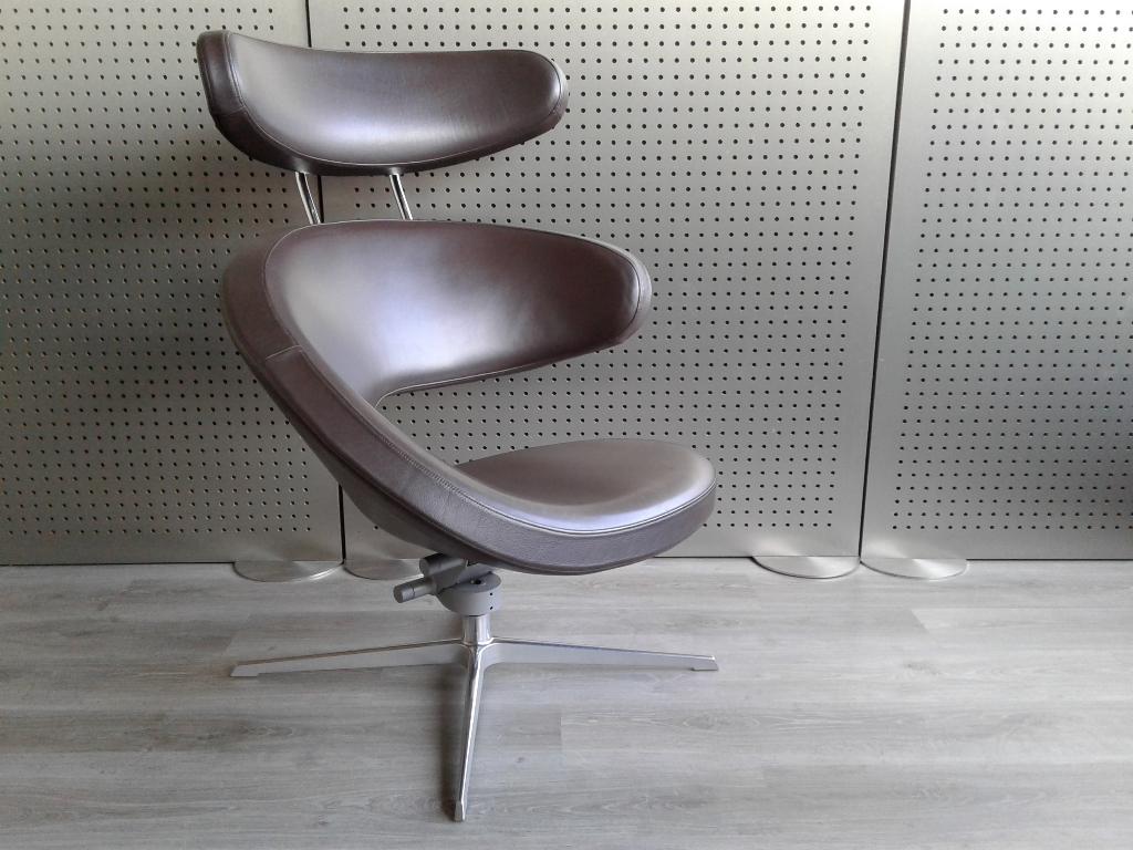 Variér (Stokke) Peel (Donkerbruin Leder), Heel Mooi!, Huis en Inrichting, Fauteuils, Ophalen, 75 tot 100 cm, Zo goed als nieuw