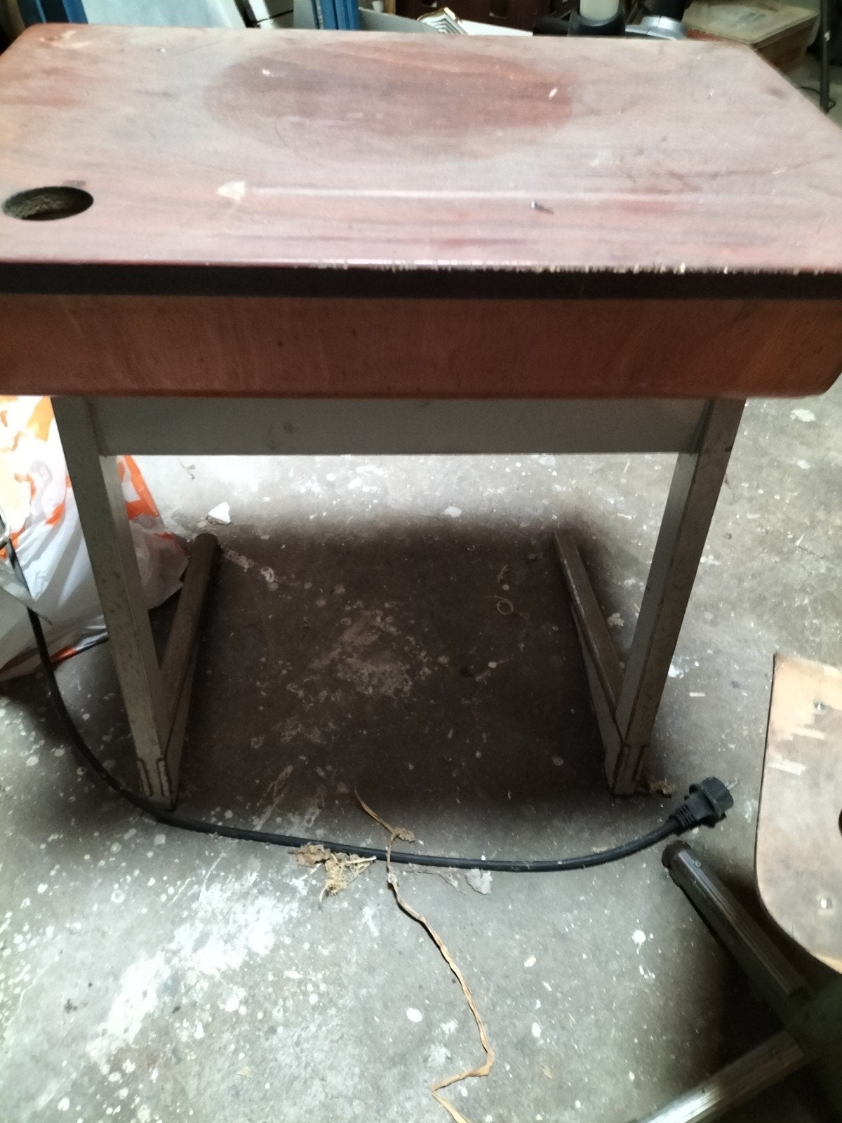 Vintage schoolbank en stoel - opknapper, Ophalen