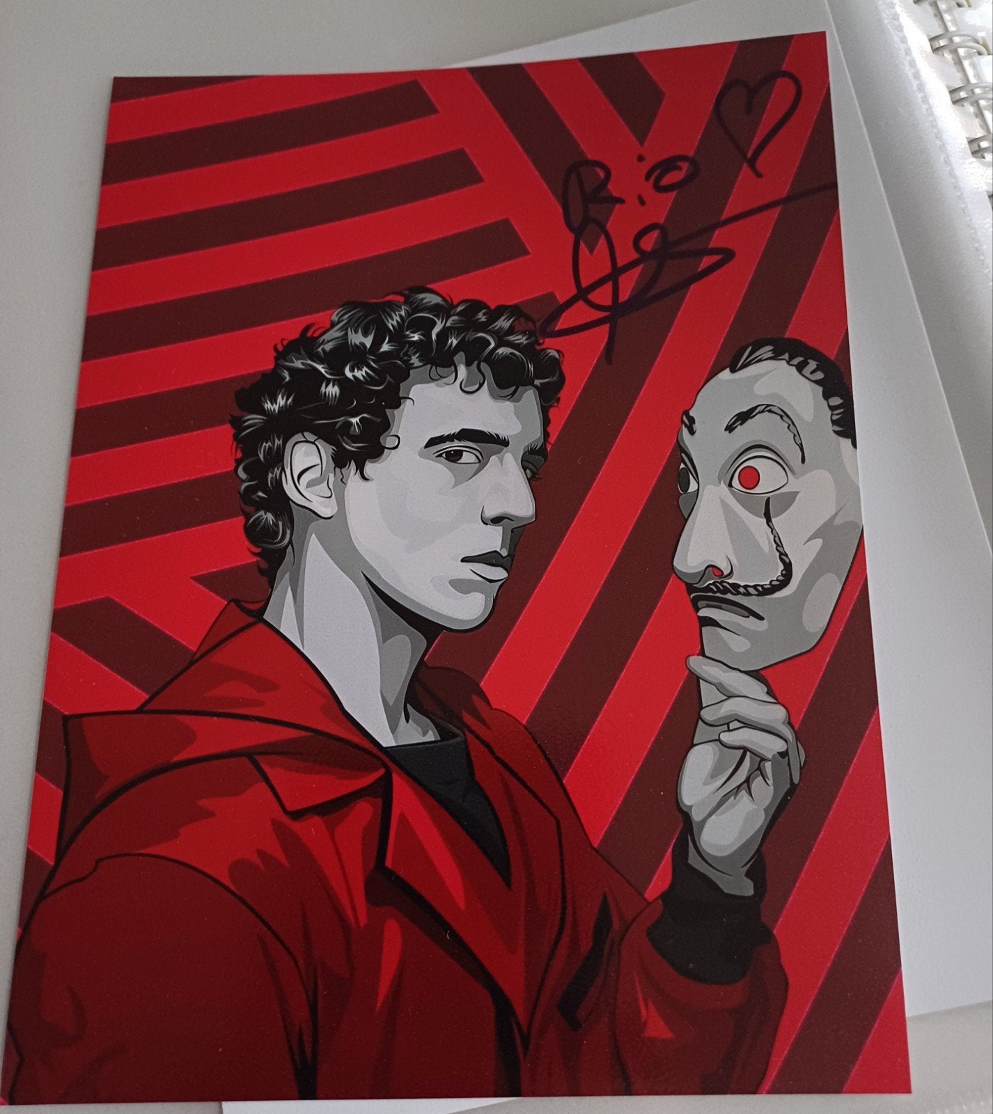 Miguel Herrán handtekening La Casa de Papel Rio 20x15cm, Ophalen of Verzenden, Zo goed als nieuw, Foto of Kaart