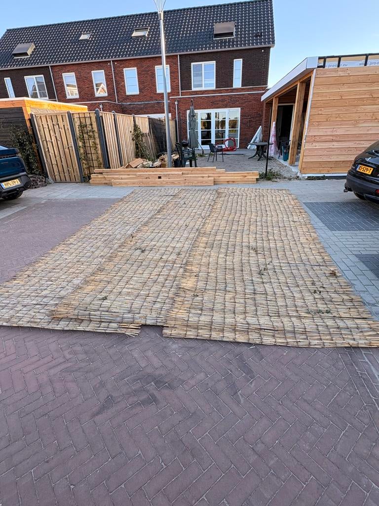 Rieten matten voor tuin of afscheiding, Ophalen, Gebruikt, Overige materialen, Tuinhek