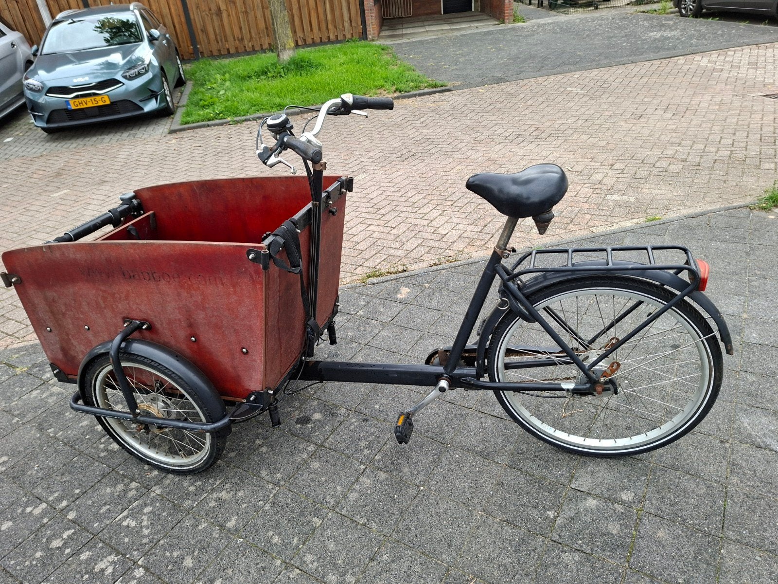 bakfiets babboe prijs 225,-, 4 kinderen of meer, Gebruikt, Trommelrem, Ophalen