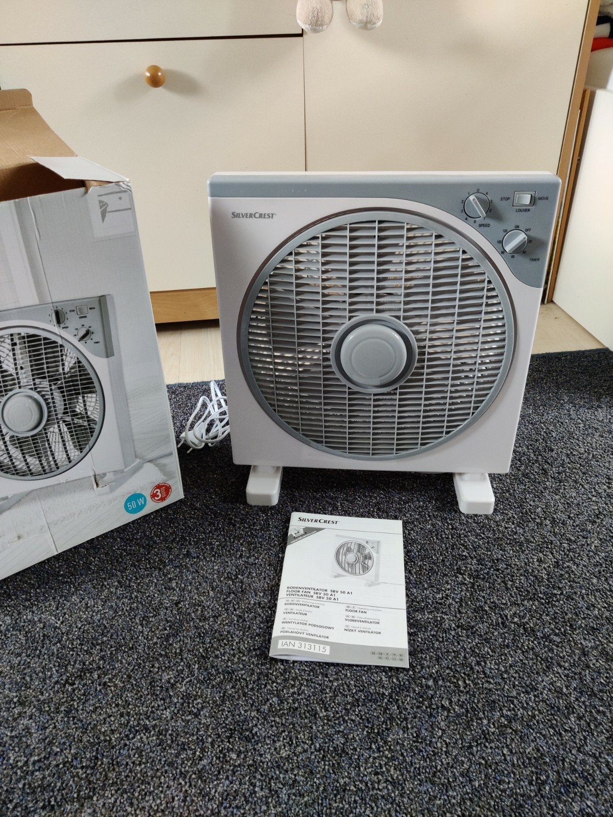 Grond ventilator met timer, Witgoed en Apparatuur, Ophalen, Nieuw